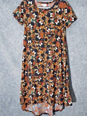 LulaRoe Disney Carley Swing Dress Medium Hi-Low Hem - Perfect for Disney Trip!